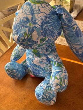Lilly Pulitzer Blue Floral Kids Plush Bunny